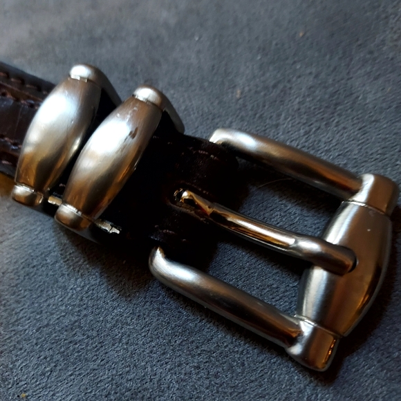 Streets Ahead Women's Brown Leather Belt, Silver Accents, Made In USA - Picture 5 of 8